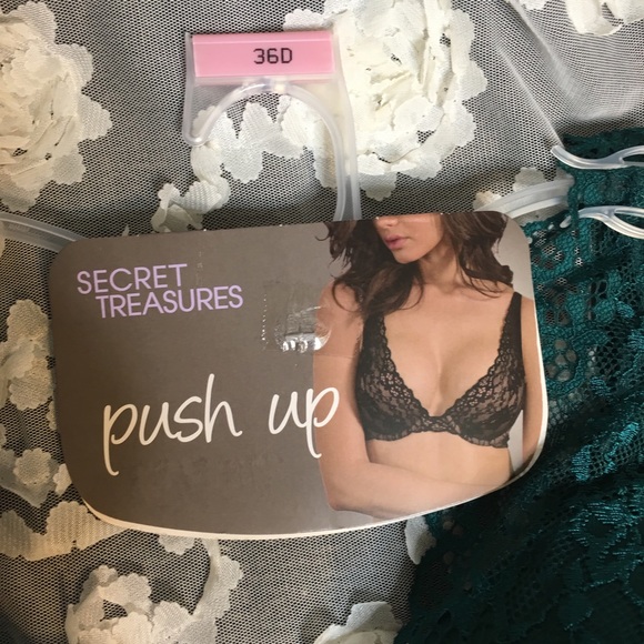 Hi Apex lace push-up underwire bra teal 34A 36D - Picture 3 of 6